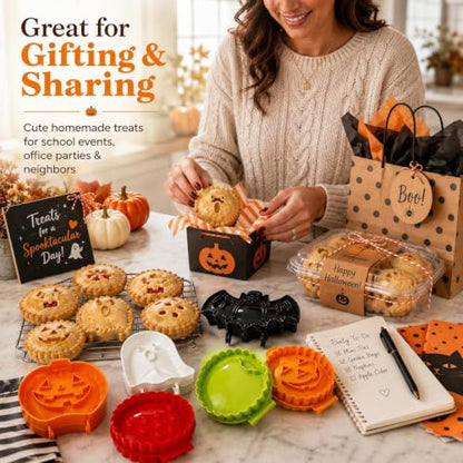 Halloween Mini Hand Pie Mold Set B - Fall Themed Baking Supplies, Reusable Plastic