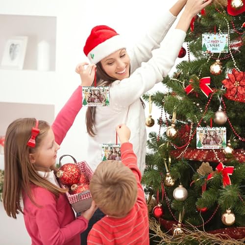 FaCraft Personalized Photo Frame Christmas Ornament A-White - Keepsake Xmas Gift