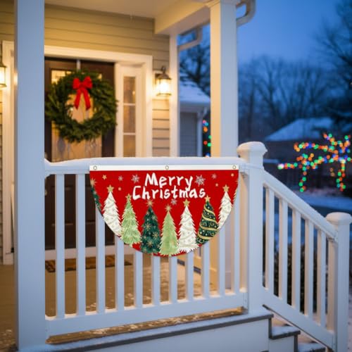 Colorful Christmas Tree Flag Set - 2.5 x 5 ft Holiday Banner with Carnival Design - Variation of Colorful-11