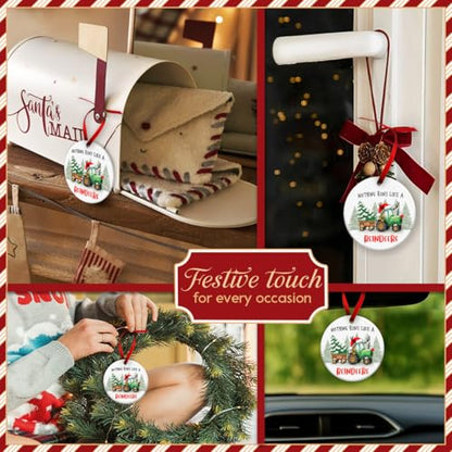 Funny Tractor Reindeer Christmas Ornament - Rustic Farmhouse Holiday Decor