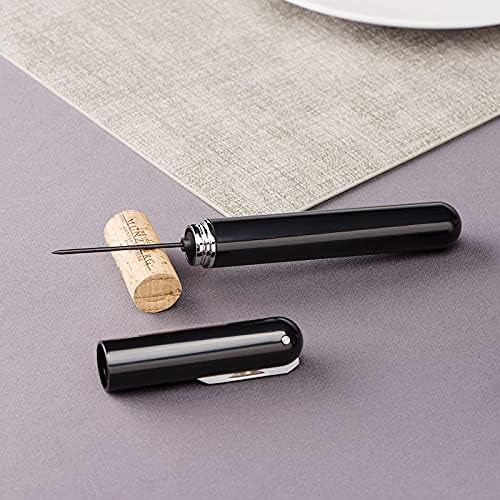 Wine Bottle Opener, IPEROT Air Pressure Wine Corkscrew With Cutting Wine Bottle Foil Knife, Effortlessly Open Wine Bottles Without Damaging Corks, Easy-to-Use(Black)