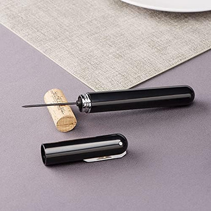 Wine Bottle Opener, IPEROT Air Pressure Wine Corkscrew With Cutting Wine Bottle Foil Knife, Effortlessly Open Wine Bottles Without Damaging Corks, Easy-to-Use(Black)