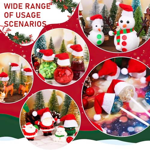 Mini Santa Claus Hat Party Decor for Lollipops, Christmas Candy Accessories, 30 Pcs