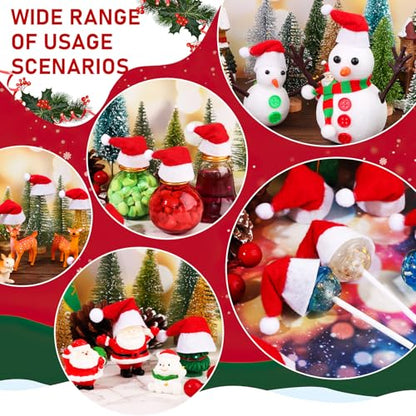 Mini Santa Claus Hat Party Decor for Lollipops, Christmas Candy Accessories, 30 Pcs
