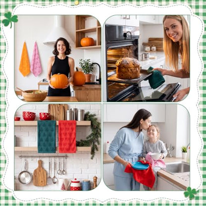 Holiday Hand Towels Set - Seasonal Jacquard Kitchen & Bathroom Towels, 6-Pack