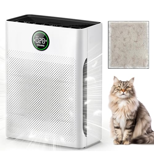 Air Purifiers for Home Large Room up to 2200sq.ft, MOOKA Air Purifier for Home Pets with Washable Filter, PM 2.5 Display Air Quality Sensor Air Cleaner for Bedroom, Dorm Room, Pets, Office PR1