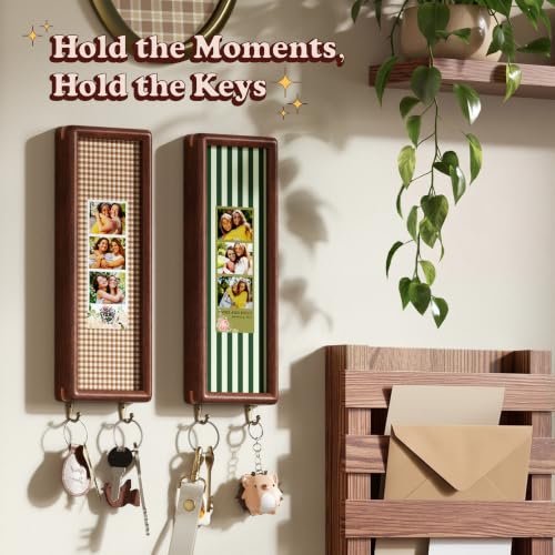Photo Booth Strip Frame and Key Organizer for 1.5x8, 2x6 & 2x8 Inch Photos