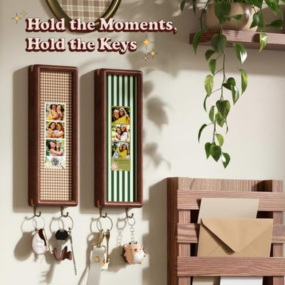 Photo Booth Strip Frame and Key Organizer for 1.5x8, 2x6 & 2x8 Inch Photos