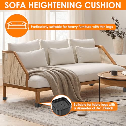 24 Pack Adjustable Furniture Risers with Nonslip Bottom for Bed, Sofa, Table, and More