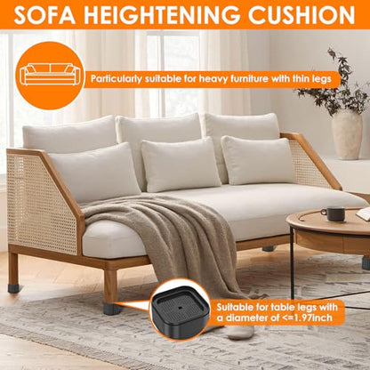 24 Pack Adjustable Furniture Risers with Nonslip Bottom for Bed, Sofa, Table, and More