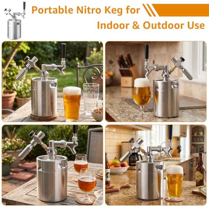 64oz Mini Keg with CO2 Regulator Portable Draft Beer System