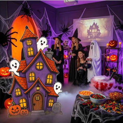 Halloween Cutout Standee - Haunted House Porch & Yard Decor, 5 ft - Variation of Haunted House / 5 ft