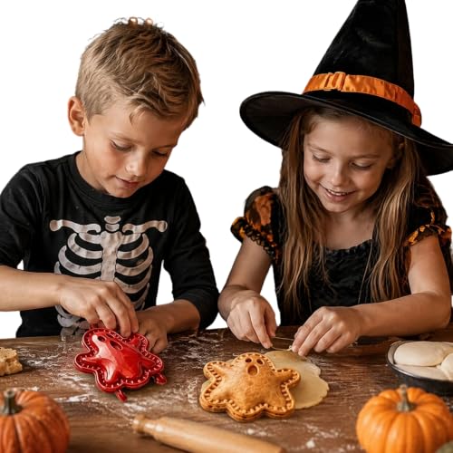 Halloween Mini Pie Molds Set of 2 - Fall Themed Hand Cookie Cutters with Spooky Shapes