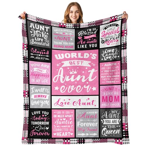 Best Aunt Ever Blanket - 60x80 Gift for Aunt from Niece - Cozy Throw