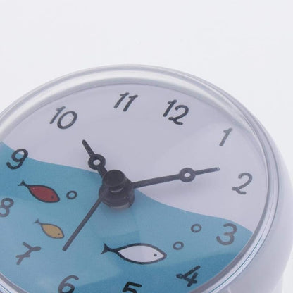Mini Bathroom Clock with Suction Cup Mount – White, 75mm Dial
