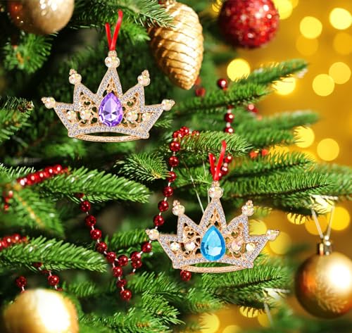 Crown Christmas Ornament Purple and Gold Princess Keepsake Decoration - Variation of THIS listing