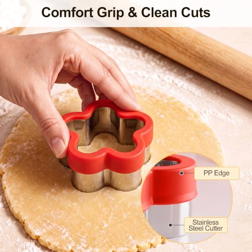 Flower Cookie Cutters Set - 5 Graduated Stainless Steel Shapes for Baking