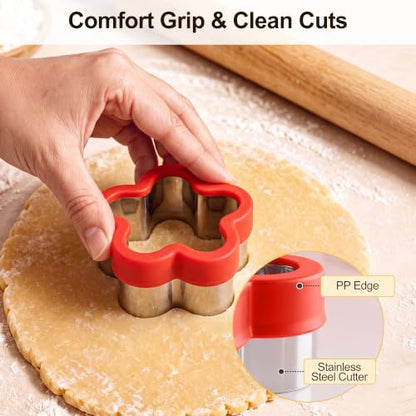 Flower Cookie Cutters Set - 5 Graduated Stainless Steel Shapes for Baking
