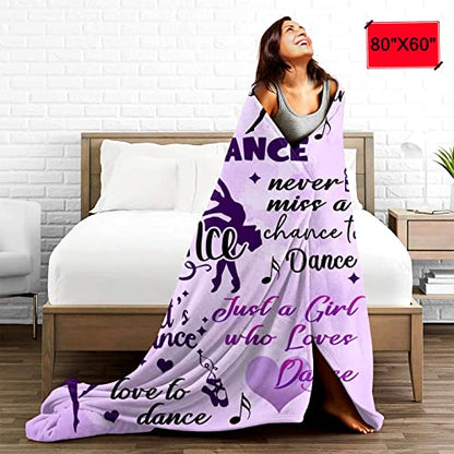 Dance Life Blanket for Adults 80x60 Flannel Throw for Sofa Couch Bed All Season - Color 1