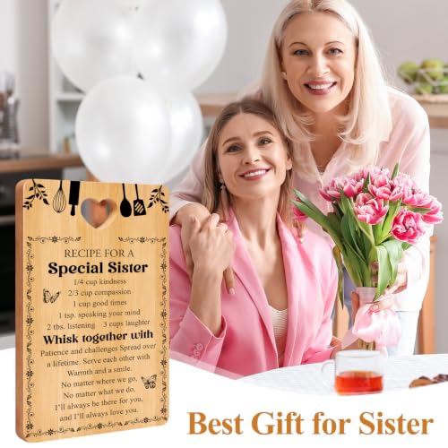Personalized Sister Gift Cutting Board from Bamboo - Birthday & Holiday Gift from Sister - 13x8 Inches - Variation: Sister