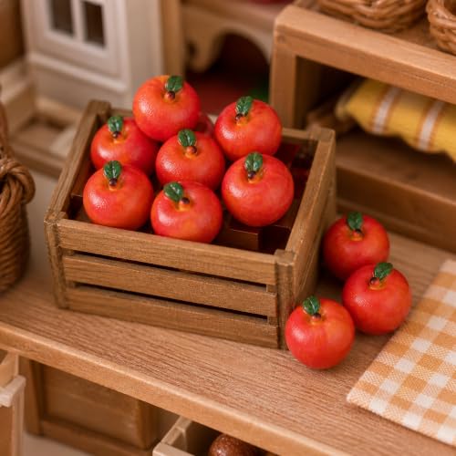 Miniature Red Resin Apples Set - 10 Tiny 0.5 Inch Food Props & Decor