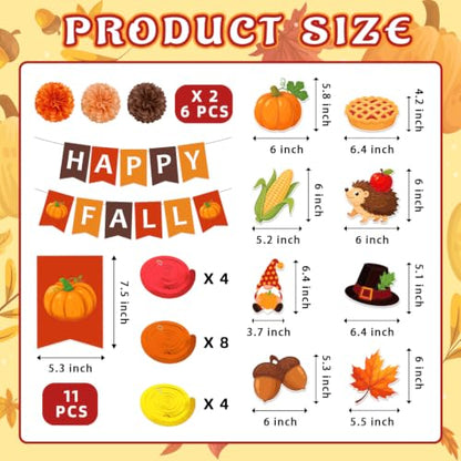 Fall Party Decorations Set for Thanksgiving Harvest - Actilize, 23-Piece Fall Theme