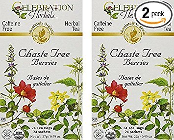 Celebration Herbals Organic Chaste Tree Berries Tea - 2 Pack (48 bags in Total)