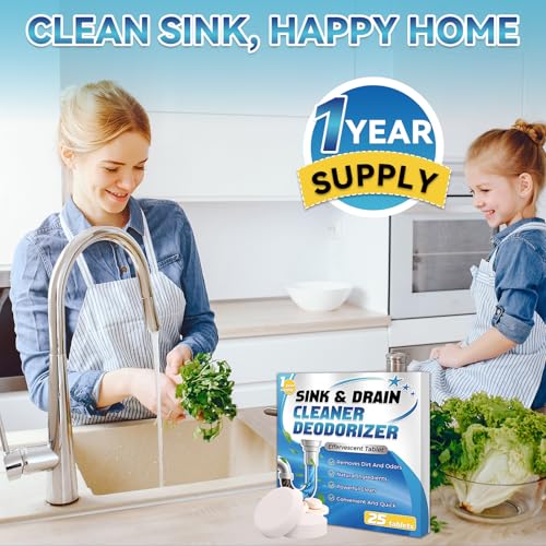 Garbage Disposal Cleaner Tablets Deodorizer 25 Pack - Sink & Drain Freshener