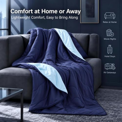 Cooling Queen Size Comforter 90x90 Reversible Lightweight Breathable Blanket