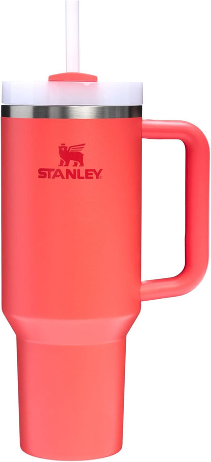 Stanley Quencher H2.0 Tumbler - 40 oz Insulated Stainless Steel Cup with Handle & Straw | Hot Coral