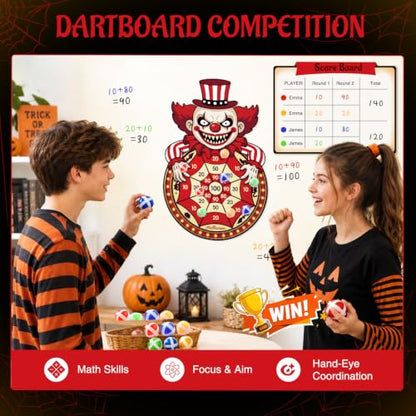 Halloween Dart Board Game with Sticky Balls for Party Decorations