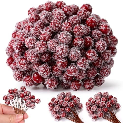 Artificial Holly Berries - Mini Burgundy Snowberry for Christmas Decor, 500 Pcs