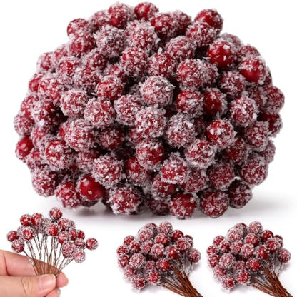 Artificial Holly Berries - Mini Burgundy Snowberry for Christmas Decor, 500 Pcs