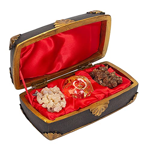 Gold Christmas Music Box - Plays Joy to the World & We Three Kings