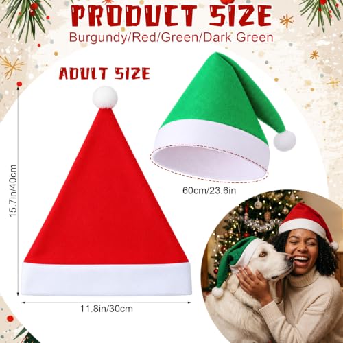 Multicolor Santa Hats Non Woven Christmas Holiday Party Hats - Pack of 100