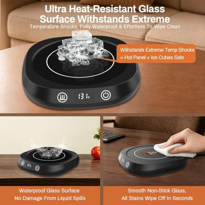 BrewTherm 2-in-1 Coffee & Candle Warmer - 5 Temp Settings, Auto Shut Off (Black)