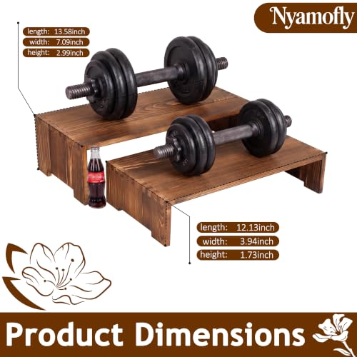 Wooden Cupcake Stand Set - 2 Tiered Stackable Display Risers for Bakery and Party Decor
