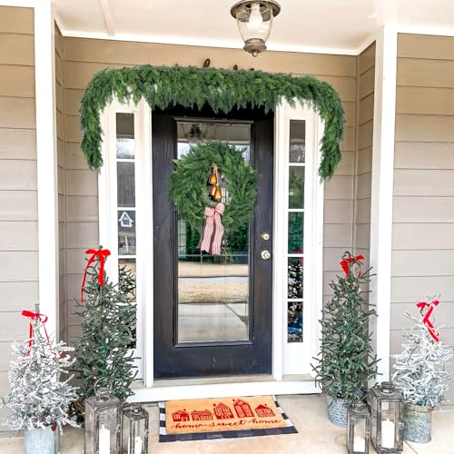 6 FT Artificial Cedar Garland - Real Touch Christmas Wreath, Green