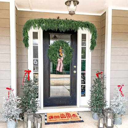 6 FT Artificial Cedar Garland - Real Touch Christmas Wreath, Green
