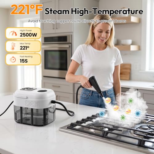 Handheld Steam Cleaner with 6 Adjustable Levels for Home & Car Cleaning