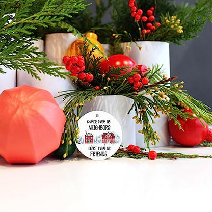 Neighbor Gifts Christmas Ornament - 3 Inch Ceramic Keepsake for Holiday Tree