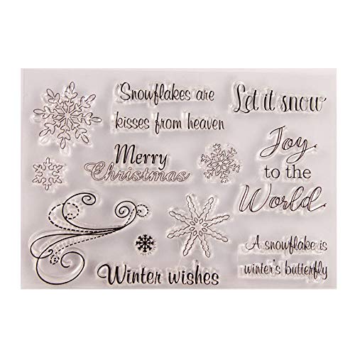 Christmas Snowflakes Sentiment Clear Stamps for Card Making Scrapbooking