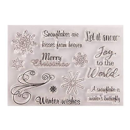 Christmas Snowflakes Sentiment Clear Stamps for Card Making Scrapbooking