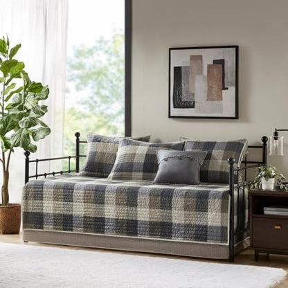 Reversible 6-Piece Twin Daybed Cover Set with Shams & Pillow Rustic Cabin Style