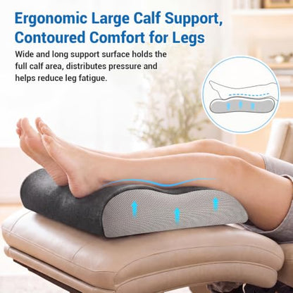 Ergonomic Memory Foam Recliner Leg Rest Cushion with Breathable Vents