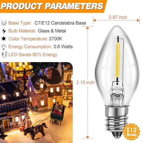 3-Pack LED Light Cord with 6 Bulbs for Christmas Village & Halloween Decor