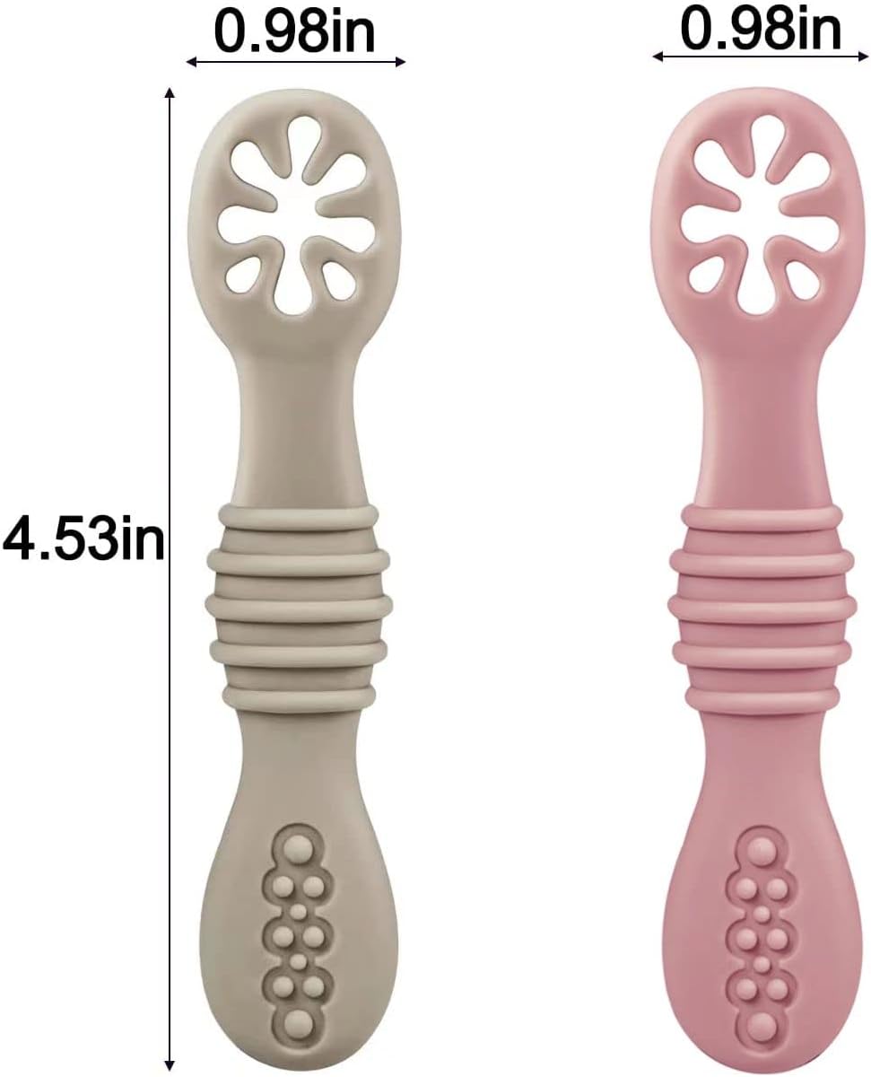 PandaEar Silicone Baby Feeding Spoon Set - 7 Pack for Baby Led Weaning | Ideal for Infants & Toddlers