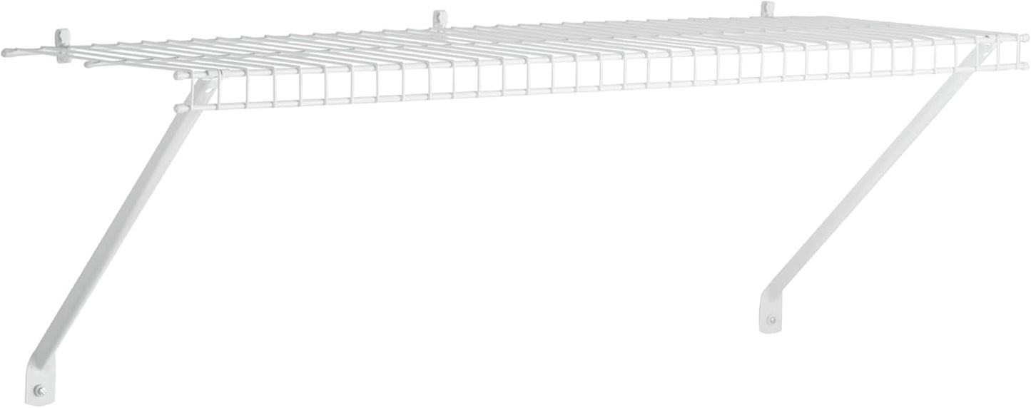 Rubbermaid Direct Wall Shelf - 3 Ft. Wide Wire Shelving Organizer with Mounting Hardware | White