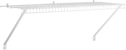 Rubbermaid Direct Wall Shelf - 3 Ft. Wide Wire Shelving Organizer with Mounting Hardware | White