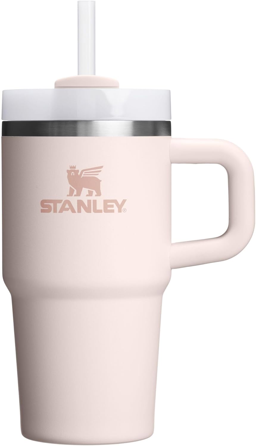 STANLEY Quencher H2.0 Tumbler - 20 oz Insulated Stainless Steel Cup with Handle & Straw | BPA-Free Rose Quartz 2.0